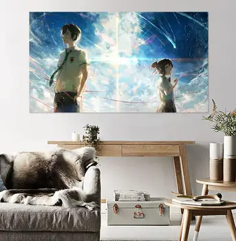 

[Self-Adhesive] 3D Your Name 296 Japan Anime Wall Stickers Mural Decal Wall Murals AJ WALLPAPER Belly