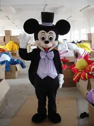 Классическая версия черный мышь джентльмен талисман костюм для взрослых на Хеллоуин День Рождения мультфильм одежда костюмы для косплея