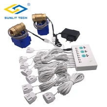 Water Leaking Detector Alarm System for Smart House with 2pcs DN15 Valve Water Leakage Protection against Flood Overflow Sensor professional water flood sensor alarm system with 1 dn25 bsp brass valve for smart home protection water leak detector