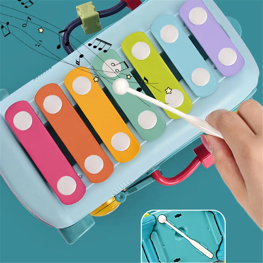 Instrument de musique jouet,pink--Instrument de musique pour enfants, Xylophone, Bus, Piano 