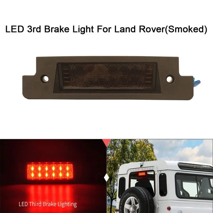 Прозрачные линзы красный светодиодный стоп сигнал лампа для Land Rover Discovery I 1994-1999, для Discovery II 1999-2004, для Defender 90/110 97-06 - Испускаемый цвет: Smoked lens