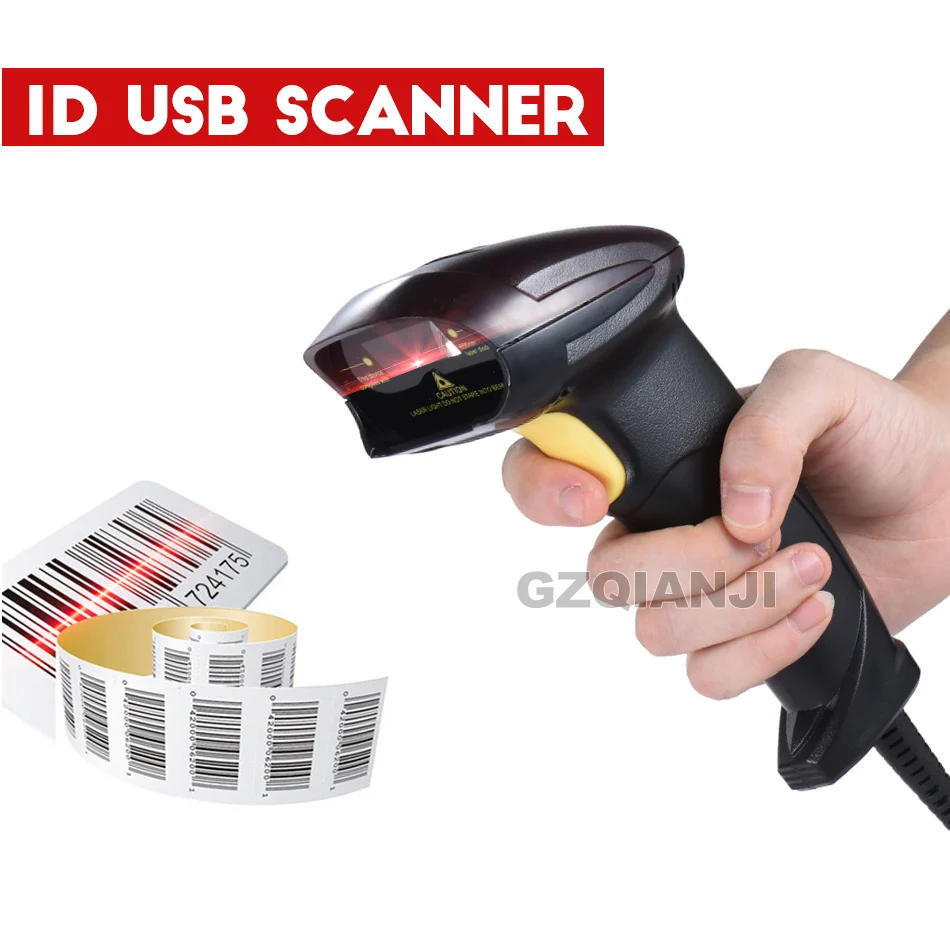 58 мм USB Bluetooth чековый POS банкнот термопринтер Бумага беспроводной 1D USB считыватель штрих-кодов для Windows POS системы денежный ящик - Цвет: 1D USB Scanner
