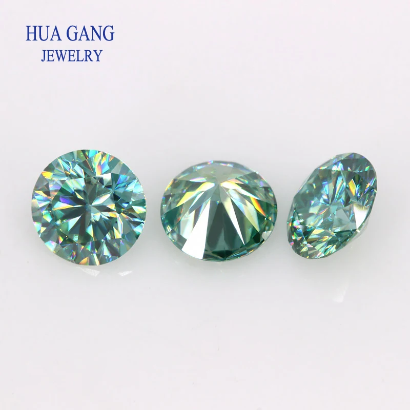 0.5 Carat Blue Moissanite Brilliant Cut Moissanite Stone 5.0mm VVS1 Excellent Cut Grade Test Positive Lab Diamond