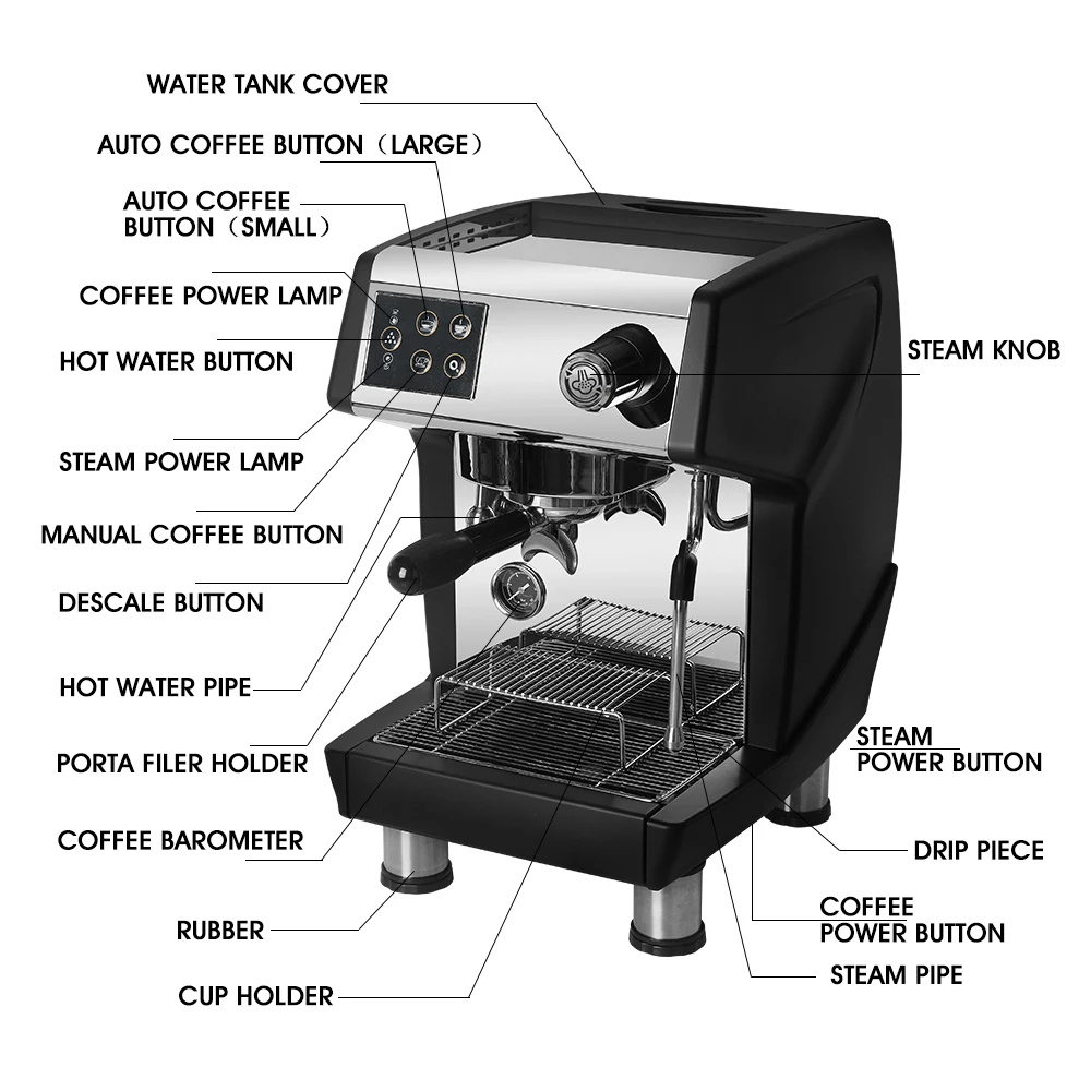 Black Coffee Maker Machine 