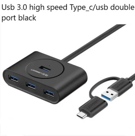Зеленая линия usb3.0 кабель сплиттер ноутбук концентратор один буксир четыре концентратор многоинтерфейсный удлинитель Мультифункциональный Тип-c apple computer conv - Цвет: Синий