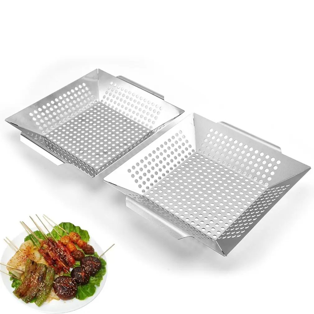 Stainless Steel Square Grill Tray With Perforated Grill Tray Outdoor