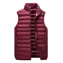 Стиль пуховый жилет мужской зимний тонкий пуховик Молодежный теплый жилет со стоячим воротником