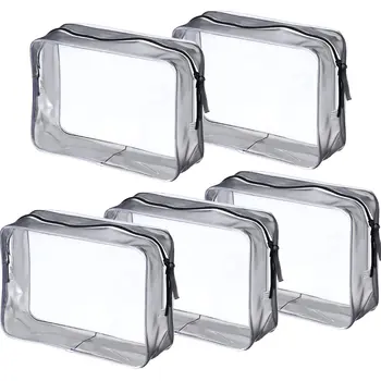 

Clear PVC Zippered Toiletry Carry Pouch Portable Cosmetic Makeup Storage Bag for Vacation Bathroom and Organizing Packaging