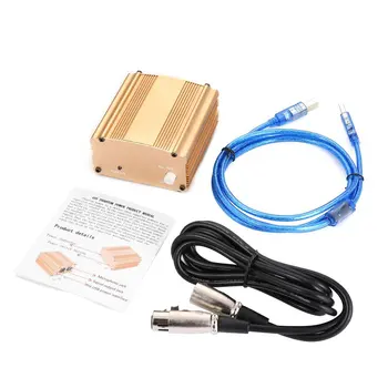 

48V USB Phantom Power Supply USB2.0 Cable Dual Plug Microphone Cable For Micro Microphone Condenser Recording Equipment