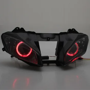 

Red Angel Eyes Assembly Custom Headlight HID Projector Conversion LED Headlamp Fits For Yamaha YZF R6 2006-2007