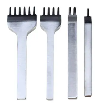 

3mm/4mm/5mm/6mm Leather Craft Tools Spacing Punch Stitching Punch Tool 1+2+4+6 Prong Leathercraft Tools Hand Tool Set