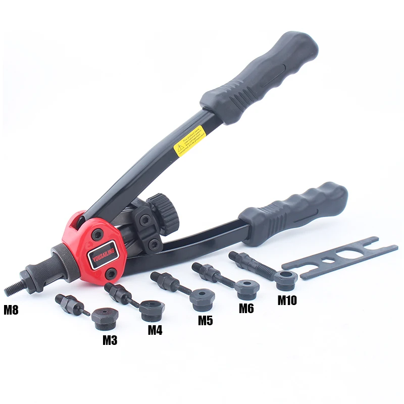 YOUSAILING BT-605 13" Nut Riveter Guns Manual Riveter Hand Thread Riveting Tool Mandrels M3 M4 M5 M6 M8 M10