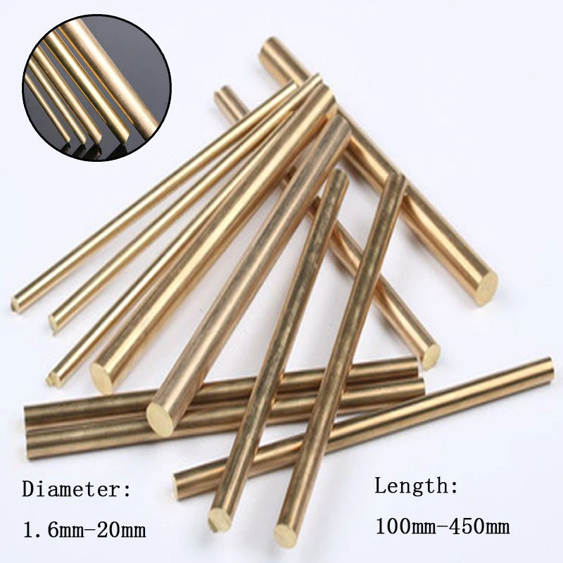 1/5/10pcs Length 100450mm Hardware Brass Round Bar Rod For Diy Knife