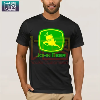 

2020 Hip-Hop John Beer John Deer Funny Logo T-Shirt Summer style Streetwear Men's cool Short Sleeve Printed T-Shirt tees top