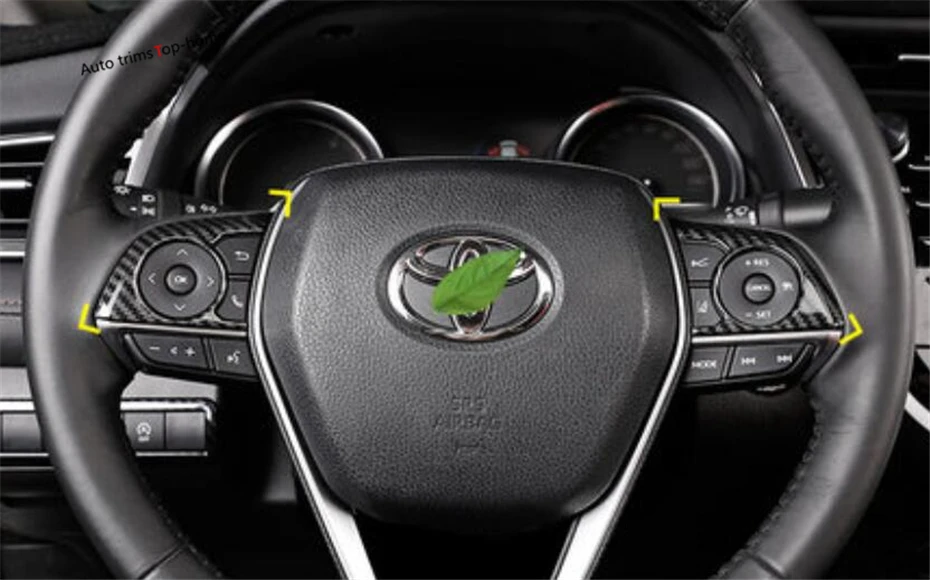 Yimaautotrim накладка на руль 3 шт. подходит для Toyota Camry- матовый красный/карбоновый вид накладки на интерьер