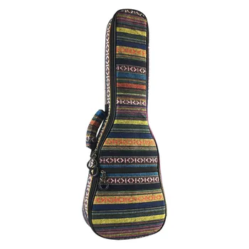 

21 Inch Adjustable Buckle Travel Zipper Closure Double Strap Country Style With Handle Storage Ukulele Bag Wear Resistant
