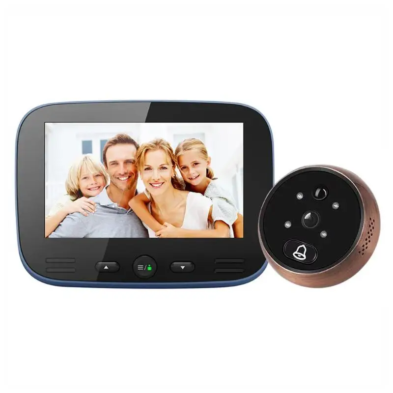 

M100 4.3 inch PIR Video Doorbell Visual Monitor Electronic Cat Eye (Blue)