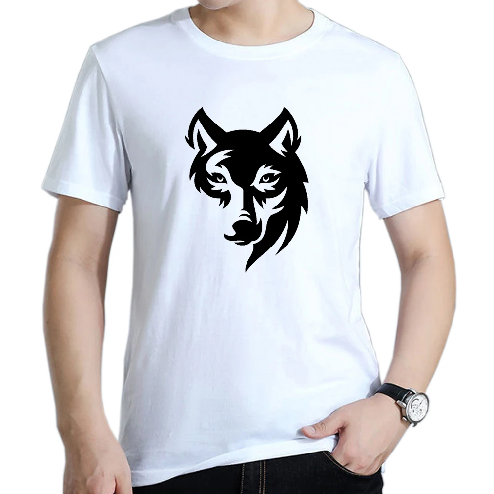 Animal Galaxy Wolf Head MAN T SHIRT Nordic Minimalist Minimal Line Abstract  Printed Drawing Top Tees Streetwear Short Sleeve|T-Shirts| - AliExpress