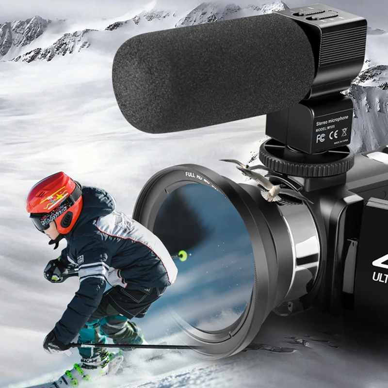 RISE-3.0 Inch Digital Video Camera 48MP Home Travel Camera Electronic Anti-Shake 4K HD Camera