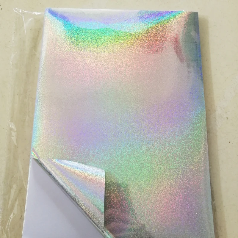 50 Sheets A4 Holographic laser silver art scratch paper for Laser