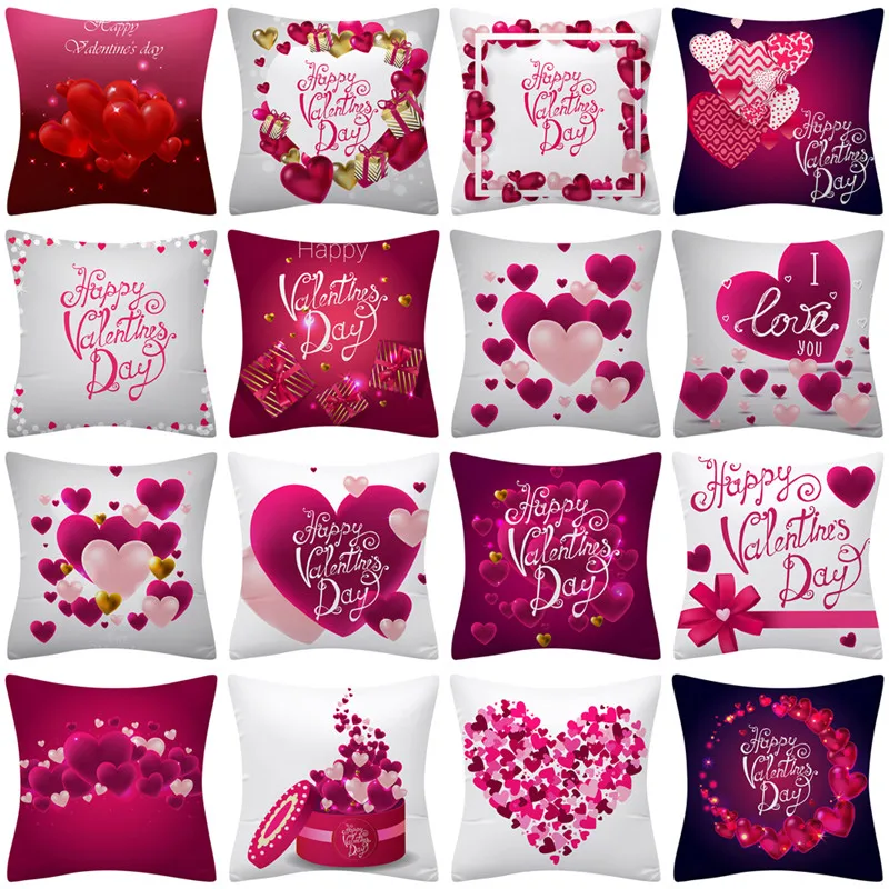

Love Pillowcase Valentine's Day Cushion Cover Decorative Sofa Cushions Throw Pillows Cover Polyester Home Decor Pillow Cases