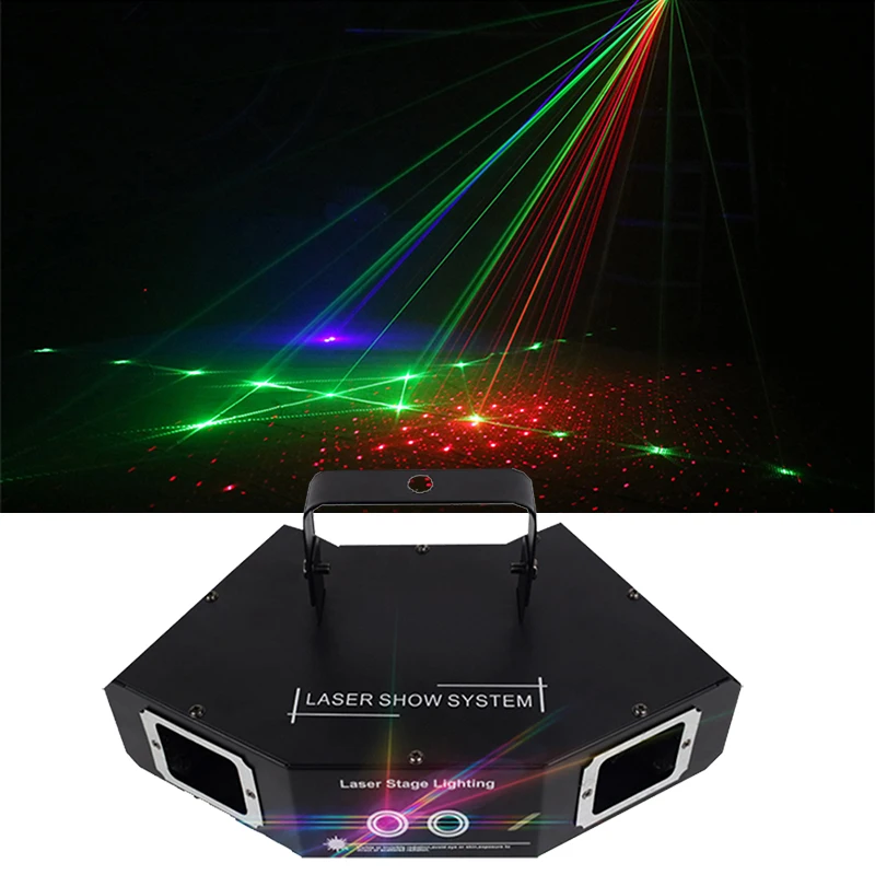 Сектор 4 Луч Dj ЛАЗЕР RGB узор сканирование линии 2 в 1 лазер хороший эффект для