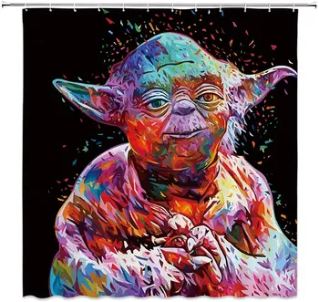 

Süße Tiere, Tropische Ozeanstrände, Blumen, Star Wars, Duschvorhang, Dekor, Stoff, wasserdicht, Polyester, mit Haken,