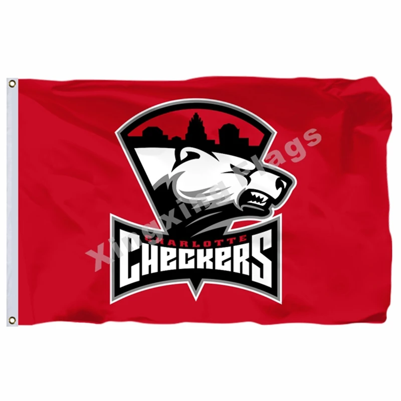 Charlotte Checkers флаг баннер ahl с модифицированным флагом США 3ft X 5ft полиэстер летающий размер 90X150 см