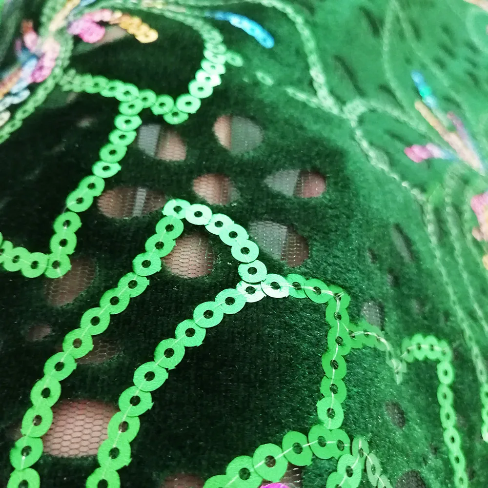 Dark green lace fabric-50777 (5)