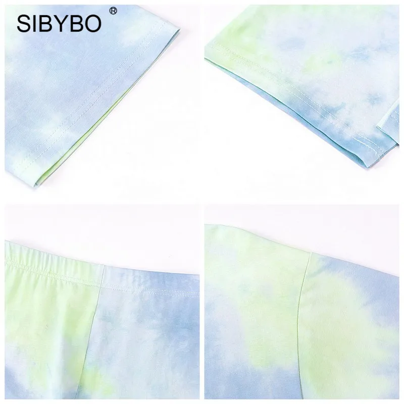 Женский Повседневный комплект Sibybo футболка с коротким рукавом и шорты в