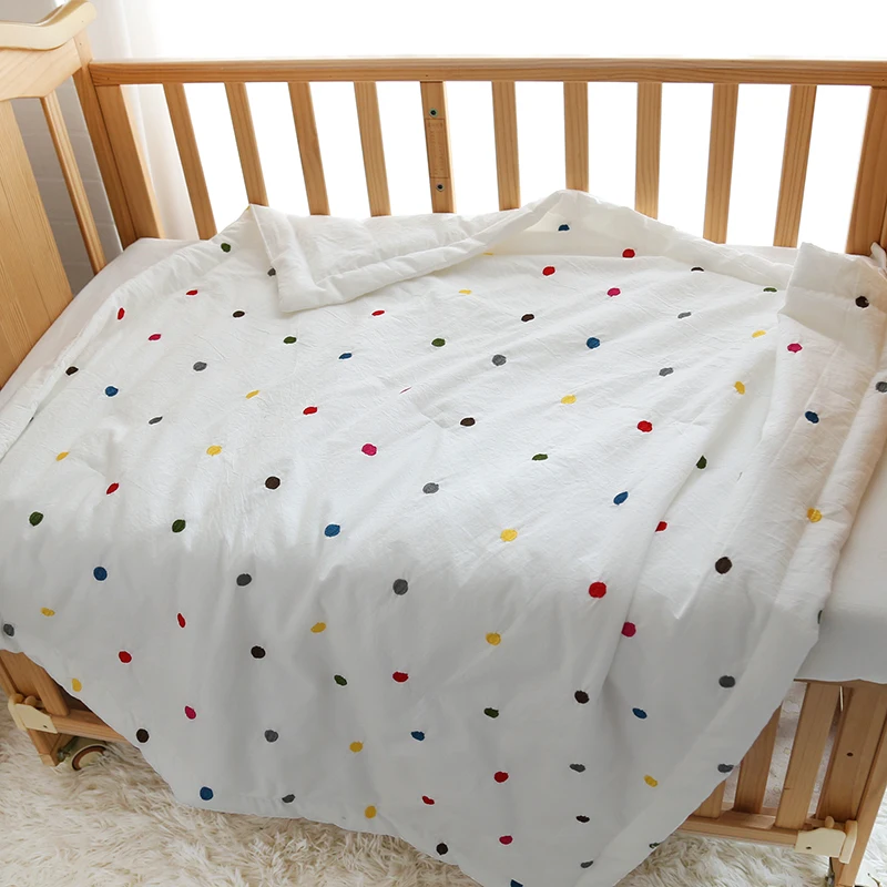 Cotton Quilt Blanket for Baby Cute Crib Blanket Cover for All Season Baby Cotton Comforter For Newborns Rainbow Star