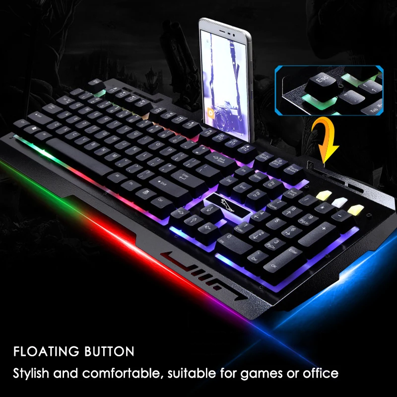 Backlight Gaming keyboard and Mouse Wired keyboard Russia Gamer kit Silent Gaming Mouse Set For Gam