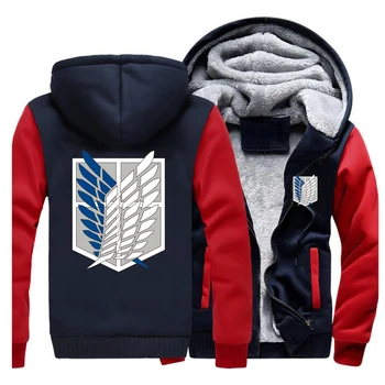 

Japan Anime Attack on Titan Winter 2019 Sweatshirt Warm Raglan Mens Coat Thick Fashion High Quality Clothing Funny Streetwear
