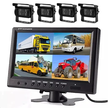 

TEXOSA 9 Inch AHD Split Screen Quad Monitor 4CH Video Input Windshield Style Parking for Car Rear View Camera Car-styling