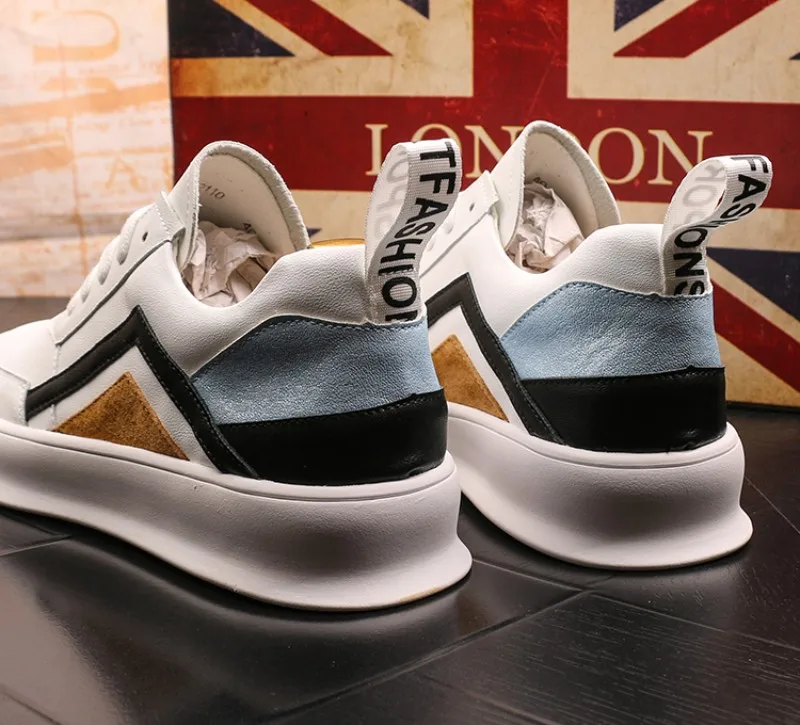 Chaussures/мужская повседневная обувь; маленькие белые туфли на толстой подошве; обувь с вышитым принтом; брендовая дизайнерская Повседневная обувь; V73
