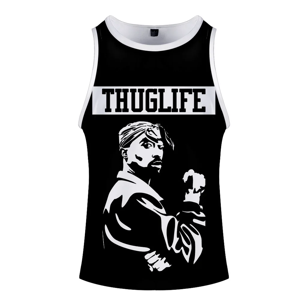 Перекрестная граница,, американский рэп певец 2PAC, ремненс сервис, 3D летний мужской женский жилет