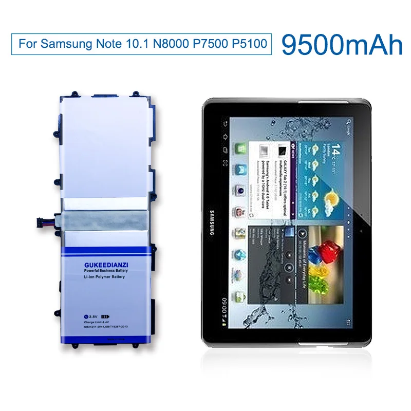 GUKEEDIANZI 9500 мАч SP3676B1A(1S2P) Сменный аккумулятор для samsung Galaxy Tablet Tab 2 Note 10,1 P5100 P5110 P7500 P7510 N8010