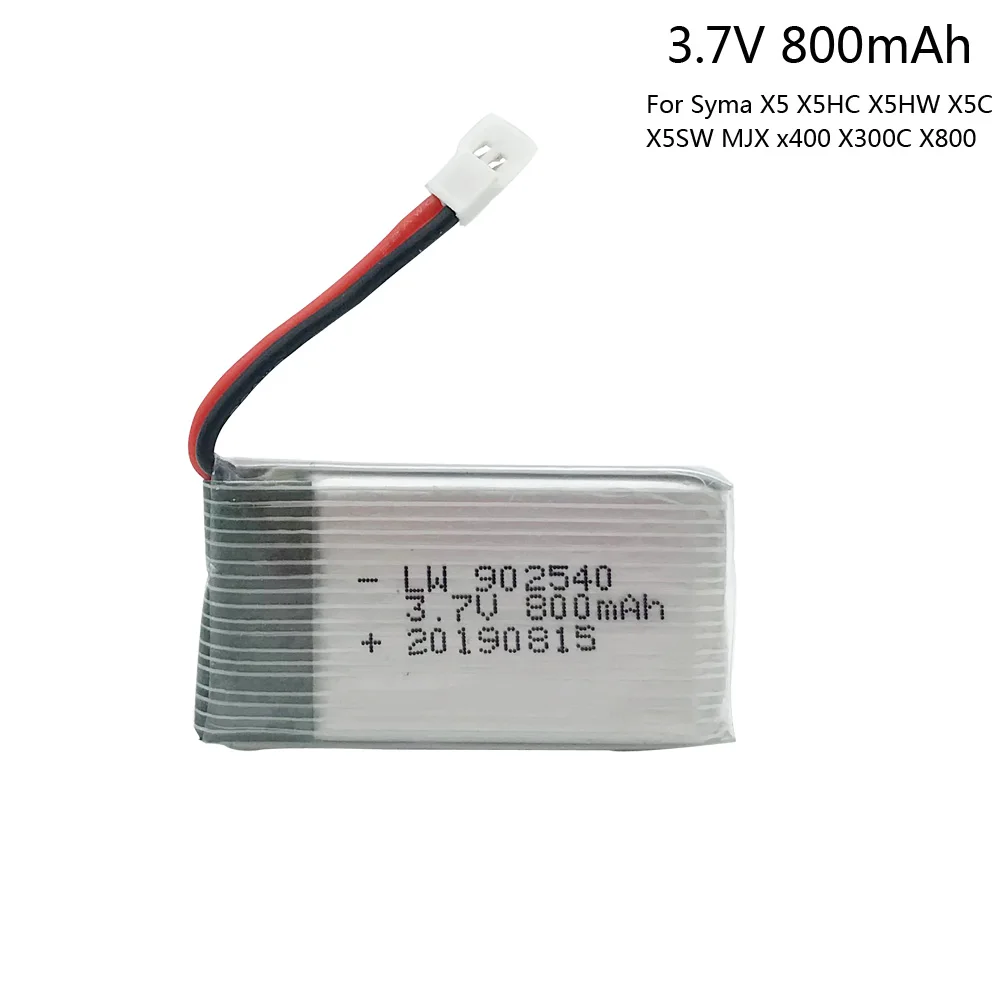 3.7V 800Mah Batteria Per Syma X5 X5C X5C-1 X5S X5Sw X5Sc V931 H5C Cx-30 Cx-30W Quadcopter Pezzi Di Ricambio 3.7V Batteria Per X5C X5Sw