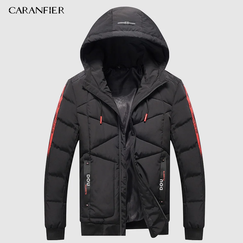 CARANFIER Parka Mens Fashion Men Winter Jacket Coat Hooded Zipper Keep Warm Men Coat Casual Slim Fit Male Overcoat Drop Shipping