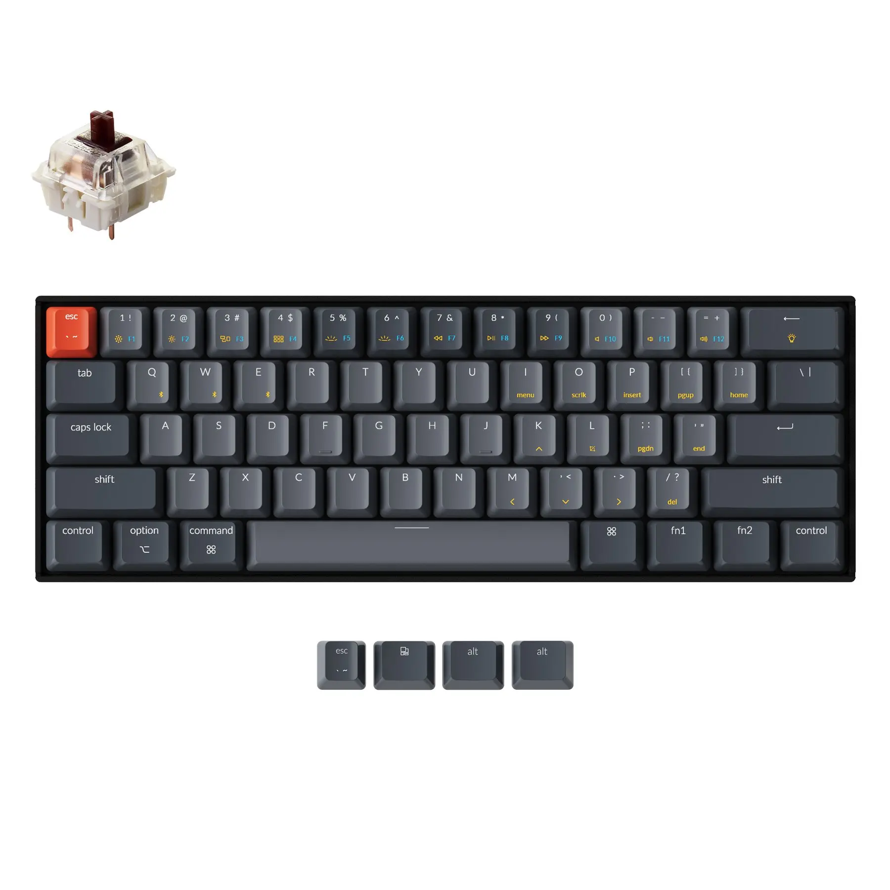 

Keychron K12 G Bluetooth Wireless Mechanical Keyboard W/ White Backlight Gateron Hot-Swappable for Mac Windows