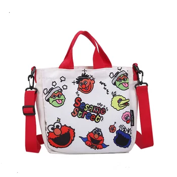 

2020 New Women's Large Capacity Ins Student Shoulder Bag Cartoon Cute Girl's Handbag Canvas Bag Fashion Messenger Bag