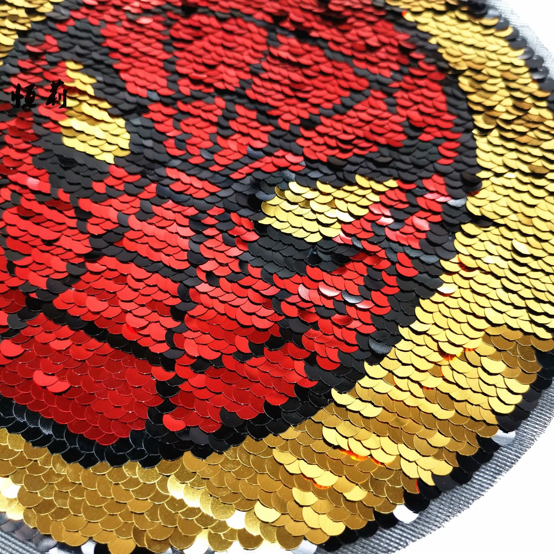 Computer sequin embroidery double-sided flip sequin patch applique clothing accessories football Spider-Man cloth stickers