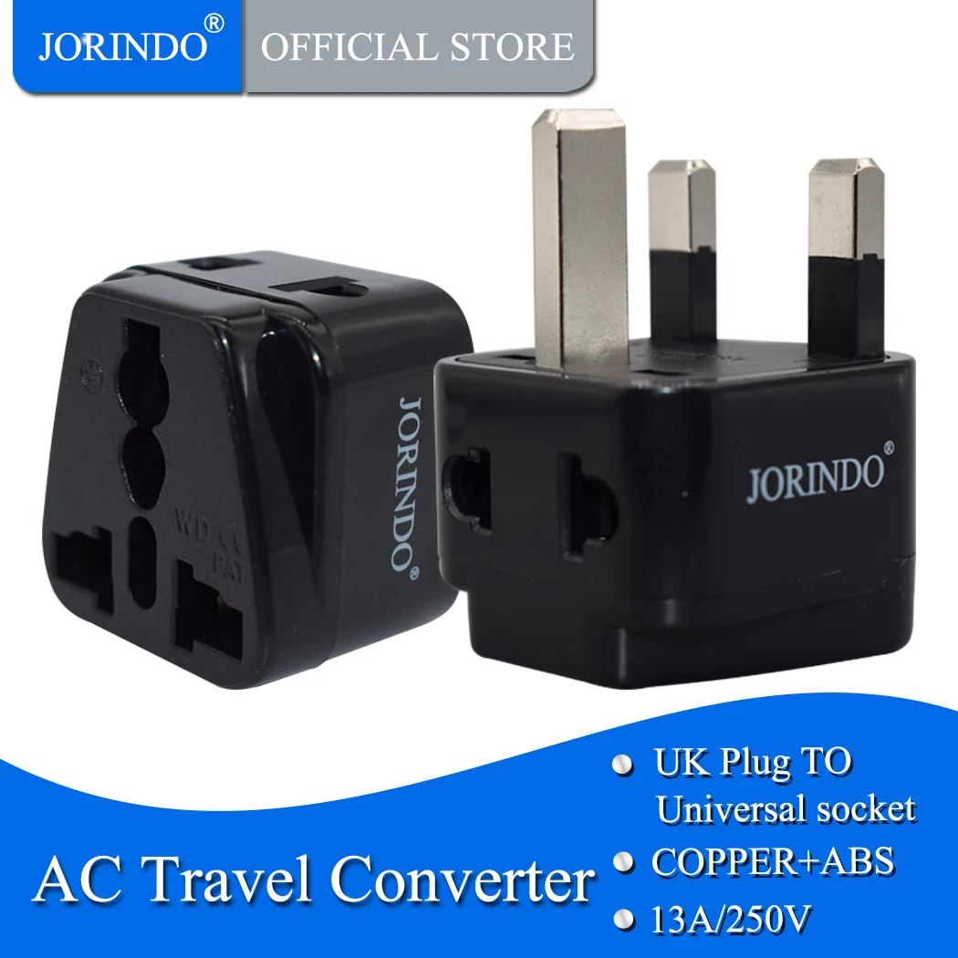 JORINDO UK, Hong Kong Travel Adapter Plug, OREI Adaptor 2 in 1, For Botswana, England, Dubai