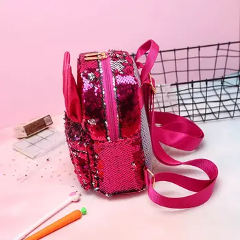 

Mini Cute Reversible Sequin Backpack with Ear Fashion Daypacks Schoolbag Travel
