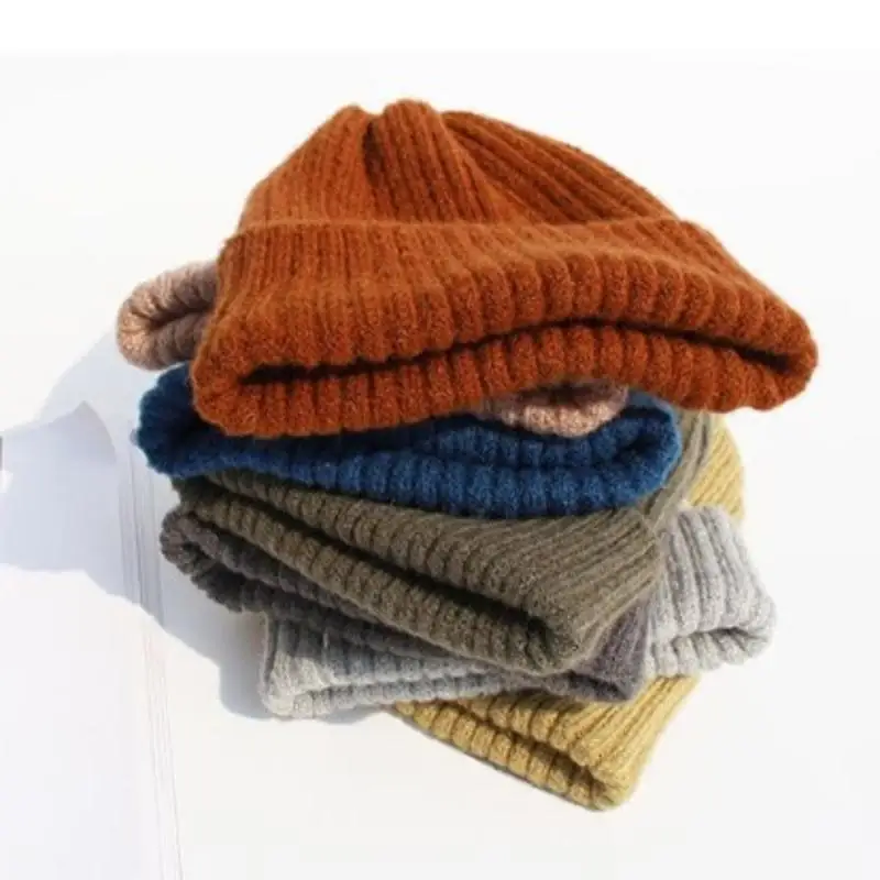 

2019 Autumn And Winter New Ins Wild Solid Color Wool Hat Male Famale Warm Knitted Hat New Arrival