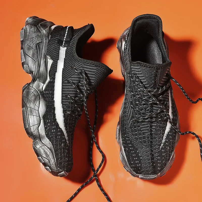 Мужская обувь из сетчатого материала 350 носок кроссовки высокие эластичные Flyknit дышащие белые мужские стильные кроссовки Zapatos De Hombre V2