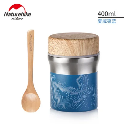 400ml blue Naturehike фляга из нержавеющей стали с ложкой 300 мл/400 мл/600 мл - Цвет: 400ml blue