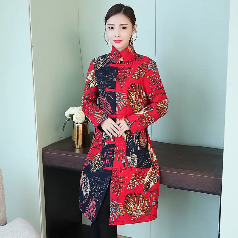 

Cold Protective Clothing Cotton-padded Clothes Female Cheongsam Winter Thick Improved Long Sleeve Explicit Elegant Complex-Style