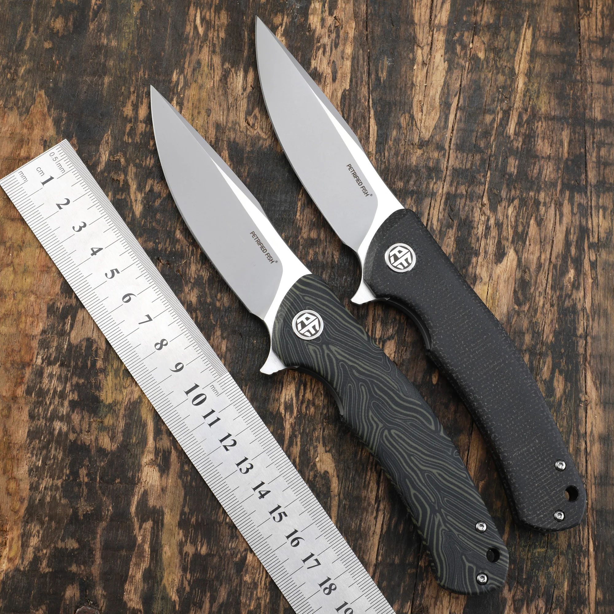 Petrified fish K110 Steel PF949 Folding Knife Carbon Fiber G10 Handle Ceramic Ball bearings  Camping Hunting Knives EDC tool