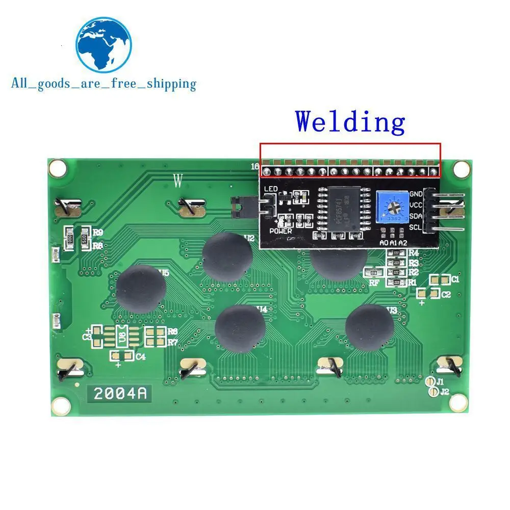 Lcd 2004+ igc 2004 20x4 2004A синий/зеленый экран HD44780 символ lcd/w IIC/igc последовательный интерфейс модуль адаптера для Arduino